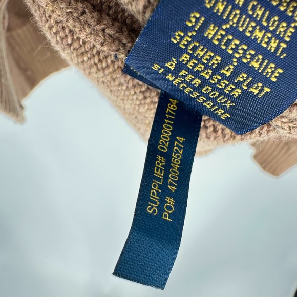 Polo Ralph Lauren Men's Camel Wood Button Sweater XL Knit Embroidered Polo - Picture 6 of 7